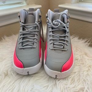 Jordan 12 Retro Wolf Grey Racer Pink (GS)